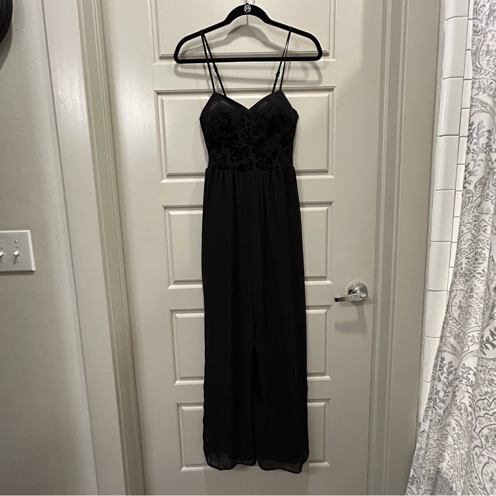 Band of Gypsies Black Textured Jumpsuit